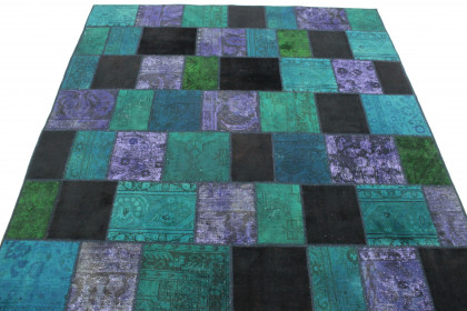 Patchwork Rug Turquoise Purple in 310x200 (4 / 5)
