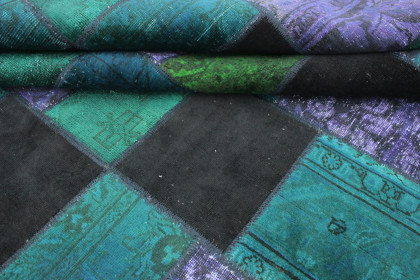 Patchwork Rug Turquoise Purple in 310x200 (5 / 5)