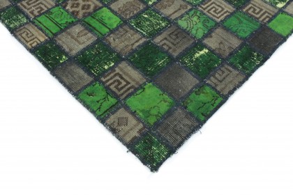 Patchwork Rug Runner Green Mud in 310x80 (3 / 5)