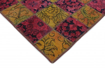 Patchwork Rug Runner Orange Pink in 260x80 (3 / 4)