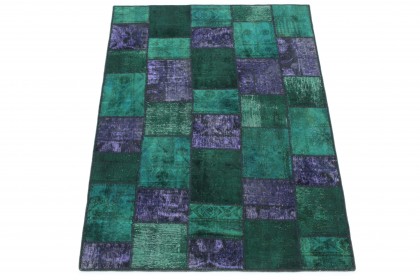 Patchwork Rug Green Purple in 200x150