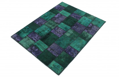 Patchwork Rug Green Purple in 200x150 (2 / 7)