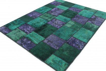 Patchwork Rug Green Purple in 200x150 (4 / 7)