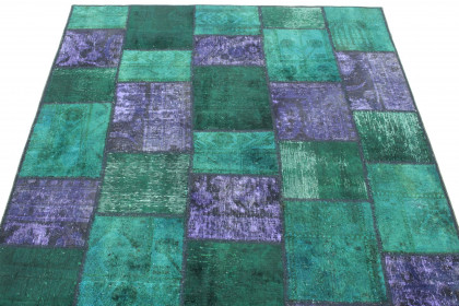 Patchwork Rug Green Purple in 200x150 (5 / 7)