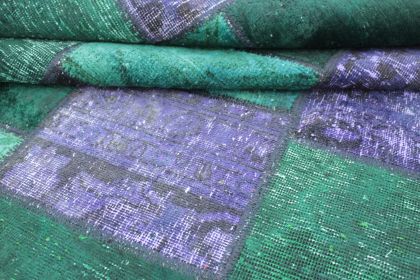 Patchwork Rug Green Purple in 200x150 (6 / 7)