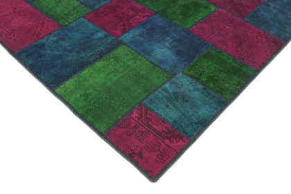 Patchwork Rug Green Pink Blue in 240x170 (3 / 4)