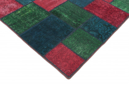 Patchwork Teppich Rot Grün Blau in 240x170 (3 / 4)