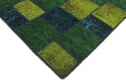Patchwork Rug Turquoise Green Yellow in 200x150 (4 / 6)