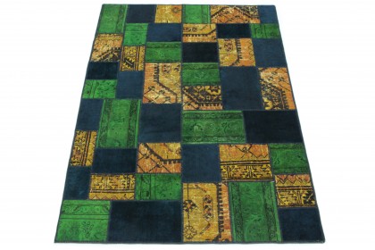 Patchwork Teppich Orange Blau Grün in 240x160 (1 / 9)