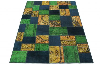 Patchwork Teppich Orange Blau Grün in 240x160 (2 / 9)