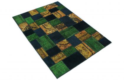 Patchwork Teppich Orange Blau Grün in 240x160 (3 / 9)