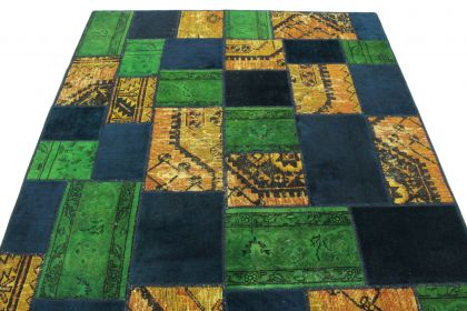 Patchwork Teppich Orange Blau Grün in 240x160 (7 / 9)