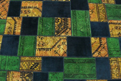 Patchwork Teppich Orange Blau Grün in 240x160 (8 / 9)