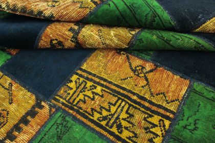Patchwork Teppich Orange Blau Grün in 240x160 (9 / 9)