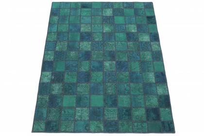 Patchwork Rug Green Turquoise in 200x150