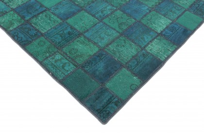 Patchwork Teppich Grün Türkis in 200x150 (3 / 5)