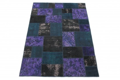 Patchwork Rug Purple Blue Black in 240x170