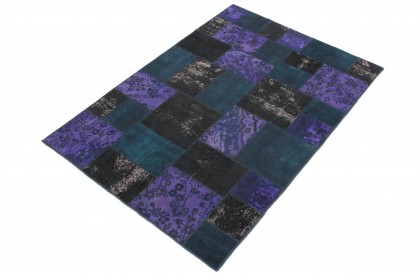 Patchwork Teppich Lila Blau Schwarz in 240x170 (2 / 5)