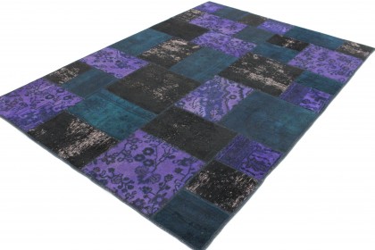 Patchwork Teppich Lila Blau Schwarz in 240x170 (3 / 5)