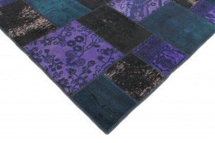 Patchwork Teppich Lila Blau Schwarz in 240x170 (4 / 5)