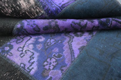 Patchwork Teppich Lila Blau Schwarz in 240x170 (5 / 5)