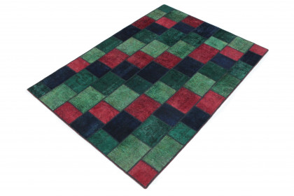 Patchwork Rug Red Green Turquoise Blue in 250x170 (2 / 5)