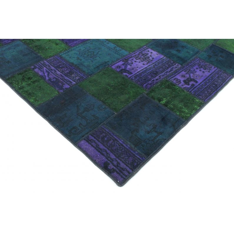 Patchwork Rug Green Purple Blue in 210x150 (1001167141) carpetido.de