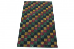 Patchwork Rug Blue Green Yellow Red in 210x130