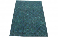 Patchwork Teppich Türkis Blau in 240x160