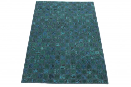 Patchwork Rug Turquoise Blue in 240x160