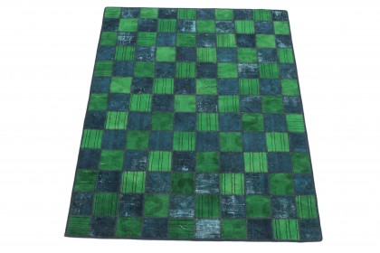 Patchwork Teppich Grün Türkis in 200x150