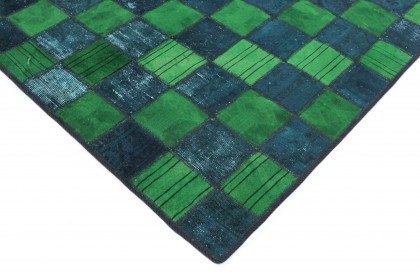 Patchwork Rug Green Turquoise in 200x150 (3 / 4)