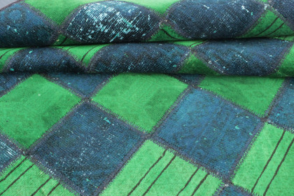 Patchwork Rug Green Turquoise in 200x150 (4 / 4)