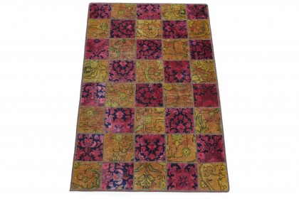 Patchwork Teppich Pink Orange in 160x100