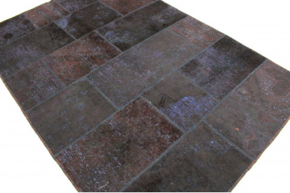 Patchwork Rug Aubergine in 240x170cm (2 / 3)