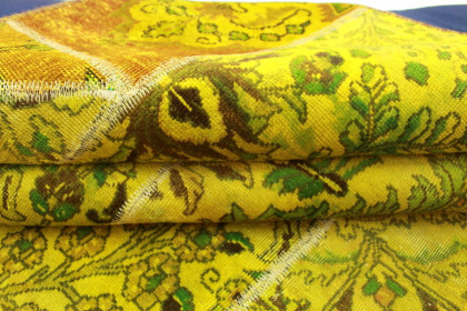 Patchwork Rug Orange Yellow in 240x180cm (2 / 5)