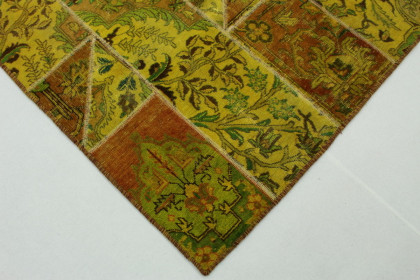Patchwork Rug Orange Yellow in 240x180cm (3 / 5)