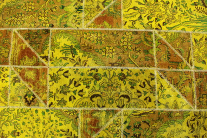 Patchwork Rug Orange Yellow in 240x180cm (5 / 5)