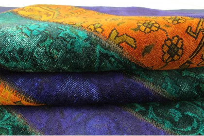Patchwork Teppich Orange Lila Türkis in 250x170cm (3 / 4)