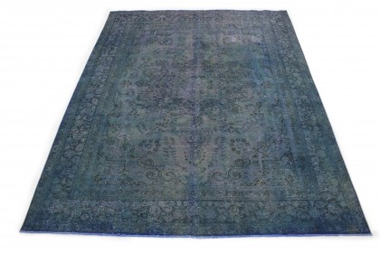 Vintage Teppich Blau in 380x290