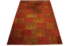 Patchwork Teppich Rot Curry in 300x200cm