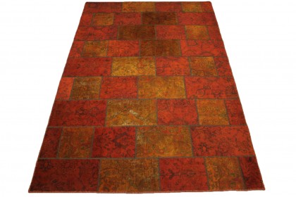 Patchwork Teppich Rot Curry in 300x200cm