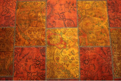 Patchwork Teppich Rot Curry in 300x200cm (3 / 4)