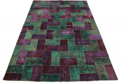 Patchwork Teppich Türkis Violett in 360x240cm