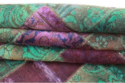 Patchwork Rug Turquoise Violet in 360x240cm (5 / 5)