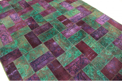 Patchwork Rug Turquoise Violet in 360x240cm (2 / 5)