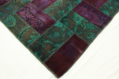 Patchwork Rug Turquoise Violet in 360x240cm (3 / 5)