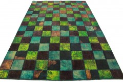 Patchwork Rug Green Turquoise in 300x200cm