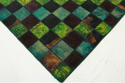 Patchwork Rug Green Turquoise in 300x200cm (2 / 4)