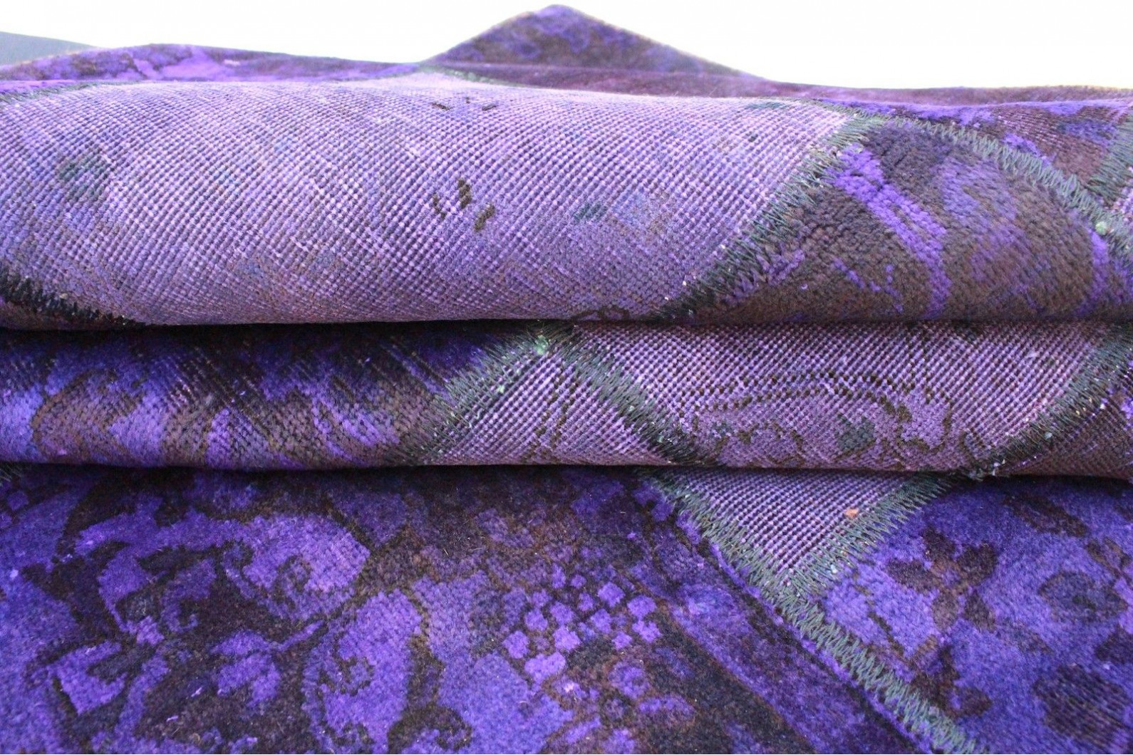 Purple Patchwork Rug Patchwork Rug Purple in 300x200cm (1001-1846) - carpetido.de